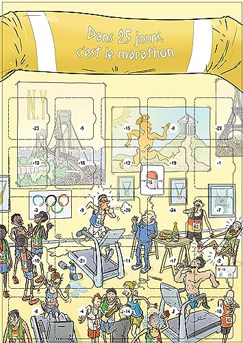 Marathon 25 Tage Vorbereitung Kalender | 25 Tipps & Tricks, Sport & Humorvoll, gemischter Adventskalender DIN A3, inklusive Haken