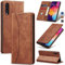 Jasonyu Handyhülle für Samsung Galaxy A50/A50S/A30S Hülle Leder Flip Klappbare Stoßfeste Magnetische Premium PU Leder Standfunktion Kartenfächern Schutzhülle Klapphüll,Braun