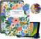 Cabreche Compatible with iPad 10.2 inch Case 9th /8th /7th Generation (2021/2020/2019) Pencil Holder Stickers Auto Sleep/Wake Cover Girls Women Cute Preppy Notebook Composition Book-Floral Flowers