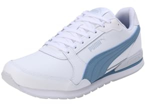PUMA Unisex-ErwachseneRunner V3 L Sneaker, White-Zen Blue-Silver Mist, 42 EU