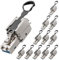 VCELINK RJ45 Stecker, Wiederverwendbare Werkzeugfreie Cat 7 Stecker, Cat6A Geschirmte Netzwerkstecker für 22-26AWG FTP STP SFTP UTP Kabel, 10 Gbps 600MHz, Vergoldet, 12 Stück