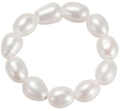 Bellitia Jewelry Anelli Elastici con Perline per Donne Ragazze Anelli impilabili Regolabili Anello Fatto a Mano con Perle d'Acqua Dolce Regalo di San Valentino per la Fidanzata