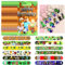 Spiel Party Mitgebsel Set, 10 Schlüsselanhänger + 10 Geschenktüten + 12 Slap Armbänder, Videospiele Kindergeburtstag Party Dekoration, für Kinder Jungen Mädchen Geschenke Party Zubehör