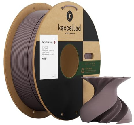 kexcelled Matte PLA Filament 1,75 mm +/- 0,03 mm, Glanzfreie Farbe, Matt Textur, 3D Drucker Filament, 1 kg Spule (2,2 lbs), Passend für die Meisten FDM Drucker, Ordentliche Wicklung, Rauchiges Violett
