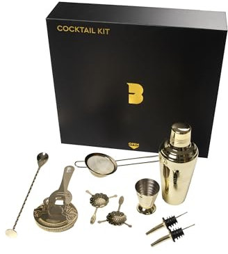 Gold Stainless Steel Cocktail Shaker Kit
