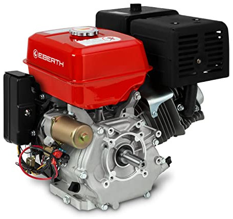 EBERTH 15 PS 11,03 kW Benzinmotor mit 25,4 mm Ø Welle, E-Start, 17ah 12V Batterie, Standmotor Kartmotor Antriebsmotor mit Ölmangelsicherung, 4-Takt, 1 Zylinder Benzin Motor, 420 ccm, luftgekühlt