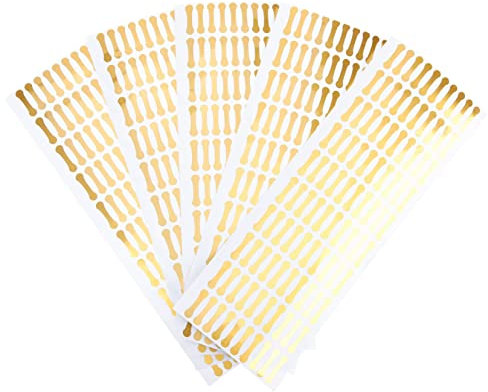 HOODANCOS 500pcs Tamper Sticker Self Adhesive Labels for Food Sealed Tamper Evident Tape Gold Label Design for Freezer and Jar Sealing