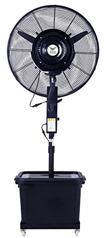 GUHPZA Ventilador de Piso de Pedestal, Ventilador de pulverización Comercial, Ventilador oscilante de 3 velocidades con Tanque de Agua, Ventilador de nebulización de Altura Ajustable