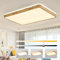 WayLuoung Holz LED Deckenleuchte | 90 * 65cm 3000-6000K 100W | Rechteckige 360° Leuchtende Natürliche Holzlampe, Schlafzimmer Wohnzimmer Kinderzimmer Küche Esszimmer (Dimmbar Mit Fernbedienung)