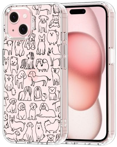 MOSNOVO Case for iPhone 15 Plus / 14 Plus [Buffertech 6.6ft Military-Grade Drop Protection] [Anti Peel Off Tech] Clear TPU Bumper Phone Case Cover Design - Doodle Dog