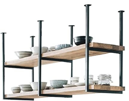 Genérico Soporte para plantasUnidad de Barra para Colgar en el Techo Estante de Techo Industrial Estantes de Almacenamiento de Hierro Forjado Negro Estante para Plantas de Flores para balcón Interior