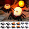 12 Stück Halloween Spinne Kerzenlicht, Flammenlose LED Kerze Mit Batterie, Halloween LED Kerzen, Teelichter für Indoor Outdoor Garten Party Weihnachten Deko Requisiten