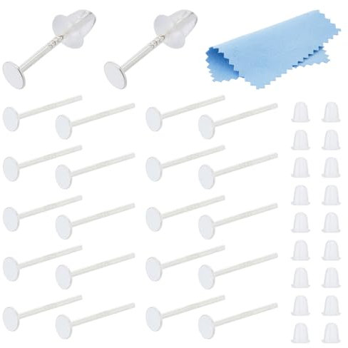 DICOSMETIC 15 Paare 925 Sterling Silber Ohrring Stecker Flache Pad Ohrring Stifte 3mm Silber Ohrring Pads Rohlinge Ohrringstifte Mit 50 Stück Ohrringmuttern Für Schmuckherstellung