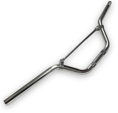 Red Circles Silver 22mm Pit Bike Handlebars – 720mm Wide with Gold Anodized Finish – Lightweight & Durable Design for Enhanced Performance in Dirt Bikes, Motocross, and Minimotos