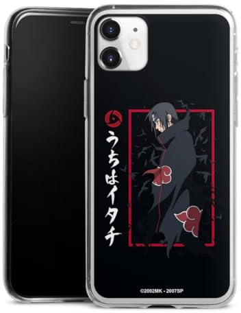 Slim Case kompatibel mit Apple iPhone 11 Silikon Handyhülle transparent Hülle extra dünn Itachi Uchiha Offizielles Lizenzprodukt Naruto Shippuden