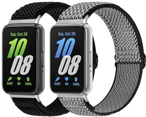 enkic Elastische Armband Kompatibel mit Samsung Galaxy Fit 3, Dehnbare Nylon Sport Ersatzarmband Verstellbare Solo Loop Uhrenarmband für Samsung Galaxy Fit 3 Armband Damen Herren