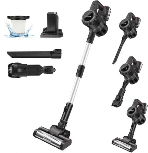 Cordless Vacuum Cleaner, 160W/15KPA Powerful Vacuum Cleaner, 3-in-1 Corded Handheld Vacuum Cleaner, 2 Delivery, with LED, 3000mAH Li-Ion Battery, for Hardwood Floors, Carpets, Pet Hair