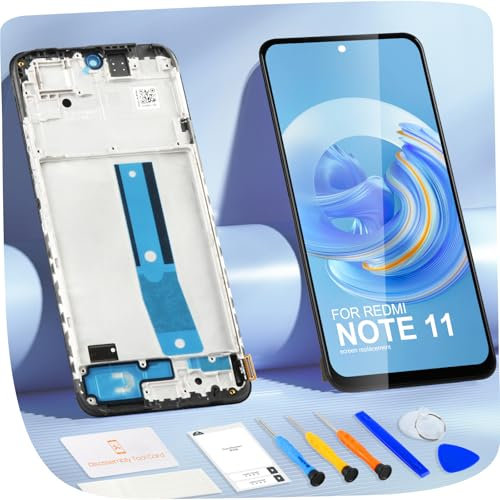 ARSSLY LCD pantalla para Xiaomi Redmi Note 11 LCD pantalla 2201117TG, 2201117TI, 2201117TY, 2201117TL LCD pantalla táctil digitalizador conjunto reparación kit (negro con marco)