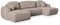 Masseno Ecksofa Savona P mit Schlaffunktion U-Form, Sofa mit Bettkasten, Wohnzimmersofa, Couch, Soffa, Bettsofa, Couchgarnitur- Beige, POSO 02