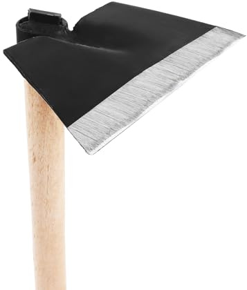 Bauster Gartenhacke mit Zinken – Rechteckige, geschmiedete Hacke (schwarz) mit 110 cm Holzstiel (Gesamtlänge 115 cm) – Für Erde lockern, lüften & Unkraut entfernen