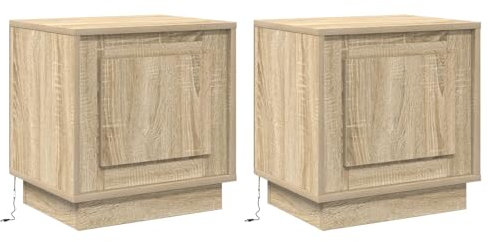 vidaXL Nachttisch 2 pcs Sonoma Eiche 44 x 34.5 x 45 cm Holzwerkstoff, Moderner Nachttisch, kompakter Beistelltisch, Zwei Farben, funktionale Möbel für Dein Schlafzimmer