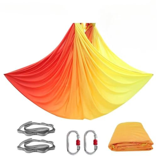 Aerial Yogatuch Hängematte | Vertikaltuch | Trapez Schaukel | Yogatuch zum Aufhängen | Aerial Silks | Akrobatik Tuch | Yoga Schaukel Hochelastischer Stretching Band für Erwachsene(5M*2.8M) (2)