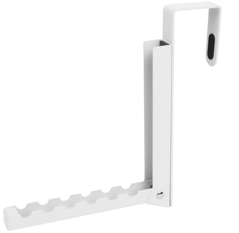 Srvillg Foldable Over Door Hanger Hooks, Over Door Clothes Rack Hanger with 6 Grooves, No Drilling Coat Door Clothes Hook for Bedroom, Bathroom, Laundry, Fits Doors ≤4.5cm Thick, White