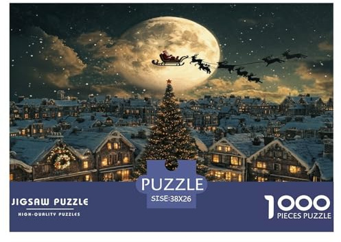 1000 Teile Weihnachtsbaum Puzzle Familien-Puzzlespiel Wunderschönes DekoRatteteteteion Anspruchsvolles Weihnachten Eve Puzzle Für Erwachsene Und Kinder 38x26cm/1000pcs