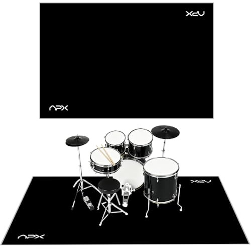 Drumming Schlagzeug Teppich, 1.2x1.8 m Rutschfest Schalldicht Drum Teppichs Matte Innen und Außen, Elektronisches Jazz Schlagzeug Kit für Bass Snare Drum, Sommer Schallschutz Teppich für Anfänger.