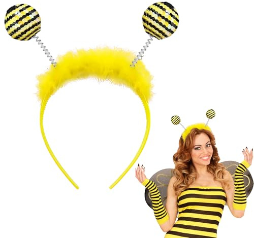 YCICHE Bienen Haarreif Erwachsene, mit Fühlern Haarreif Biene, Karneval Kopfschmuck, Bienenkostüm Accessoires, Bienen Kostüm Damen Haarschmuck, für Fasching Karneval Cosplay Party