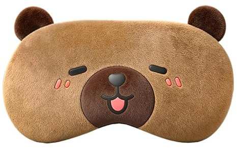 NICEIN 3D Capybara Schlafmaske, Schlafmasken Lustig, Sehr Weich Augenmaske mit Verstellbarem Riemen, Schlafbrille, Schlafmaskes Frauen|herren für Pause Reisen, Blockiert Licht