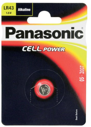 Panasonic Knopfzelle Alkali LR43 (70 mAh, 1,5 Volt)