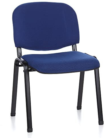 hjh OFFICE 704010 Besucherstuhl XT 600 Stoff Blau/Schwarz Konferenzstuhl bequem gepolstert, stapelbar, Metallgestell