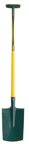 Leborgne, Bêche à rebord manche novagrip pomme 100 cm, Tête Acier Trempé, Bord Arrondi, Repose-Pieds, Douille robuste, Conseillées pour les sols légers ou peu collants, sans cailloux