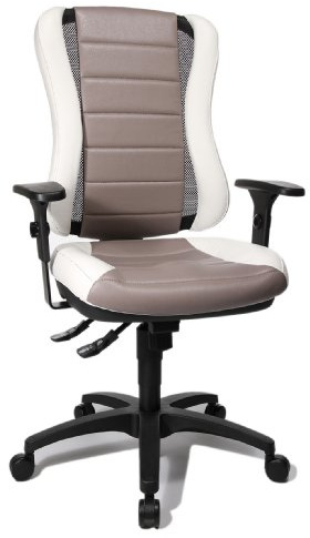 Topstar HE30PS033 Bürostuhl Head Point RS inklusive Armlehnen, zweifarbige Polsterung grau / weiß