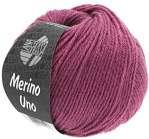 LANA GROSSA Merino Uno | Klassische Merinowolle mit Superwash-Ausrüstung | Handstrickgarn aus 100% Schurwolle (Merino) | 50g Wolle zum Stricken & Häkeln | 125m Garn FB17