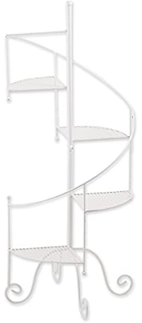 Iron Spiral Staircase Plant Stand - White