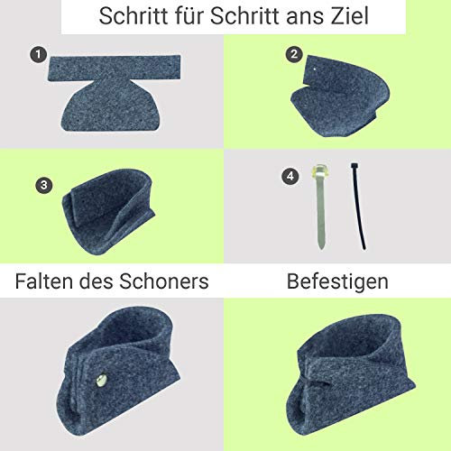 AMF Life Filz Bodenschoner 12er Set, Farbe wählbar, Kantenschutz für Bierzeltgarnitur, Festzeltgarnitur braun Kabelbinder