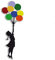 Banksy Girl with Ballons Kult Aufkleber | Art Wand Graffiti Vinyl Sticker | Style Trend Deko Wetterfest UV-Beständig