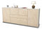Stil.Zeit Sideboard Elisa, Korpus Weiss matt, Front Holz-Design Zeder (180x79x35cm) Push-to-Open Technik & Leichtlaufschienen