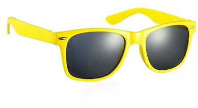 Komonee Yellow Drifter Sunglasses Classic Style Retro Sun Shades Eye Glasses UV400 Protection Unisex For Men Women Golf Cycling Sports Fishing Travel