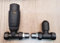 Teams Matt Black Straight Towel Rail Thermostatic Radiator Valves TRV Lockshield Pair