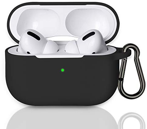 MATEPROX Custodia Protettiva per AirPods Pro, Cover AirPods Pro Case in silicone, antiurto, resistente per Cuffie Wireless Bluetooth AirPods Pro 2019-Nero