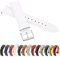 MARCHEL Glattleder 16 mm Weiß LLB-50 Lederarmband Echtleder Uhrenarmband Uhrband Rindsleder Feines Leder Uhr Band