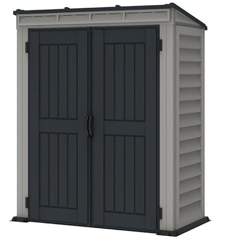 Gartenhaus aus PVC YardMate Pent Plus 170 x 92 cm Farbe Hellgrau und Dunkelgrau