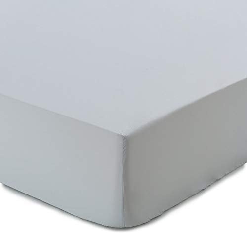 URBANARA Spannbettlaken Perpignan – 90cm x 200cm x 28cm, Hellgrau, 100% gekämmte Baumwolle – Bettlaken, Baumwoll-Laken, Perkal-Bettlaken, Betttuch, Haustuch