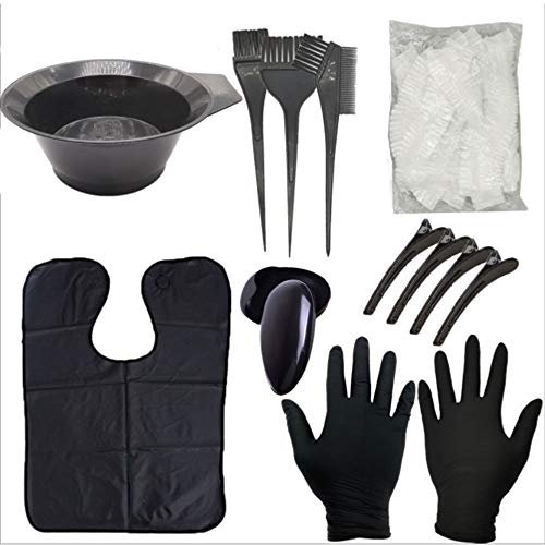 Kit de tinte para el cabello para colorear el cabello, kit de herramientas de salón de belleza, cuenco para teñir el cabello, peine de cepillo, cubierta para los oídos, chal de pelo