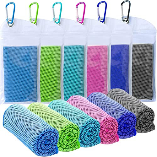 SZELAM Kühlendes Handtuch, 6 Packungen Weiches, Atmungsaktives Mikrofaser-Handtuch für Yoga, Fitnessstudio, Training, Sport, Fitness, Laufen, Camping, Wandern (40 x 12)