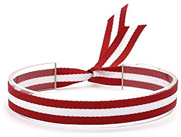 BDM - Verstellbares Armband aus rotem und weißem Stoff für Männer und Frauen. Atlético de Madrid oder Peru.