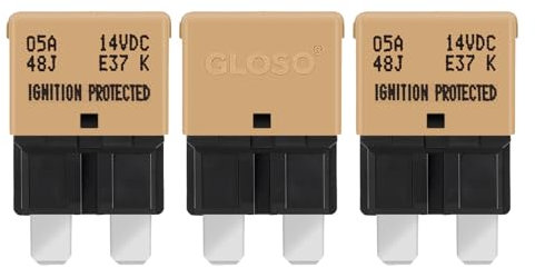 Gloso Disjoncteur Fusibles à lames Réinitialisation automatique Standard Le bateau Camion Voitures 5 AMP 3 paquets E37